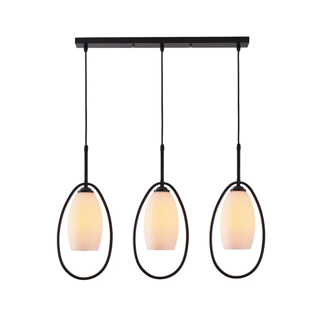 Triple Drop Pendant Light with Glass Shades