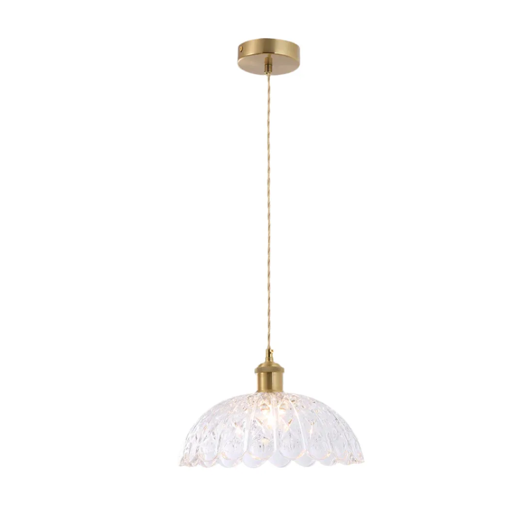 Vintage Clear Glass Pendant Lamp – Decorative E27 Hanging Light