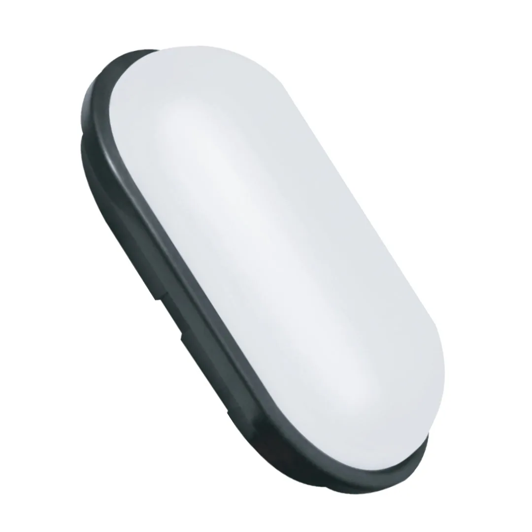 20W IP54 Black Oval LED Ceiling Light – Surface Mounted Bulkhead