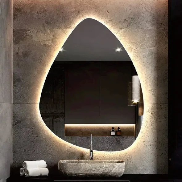 Frameless LED Mirror Light – 50x70cm with Touch Sensor