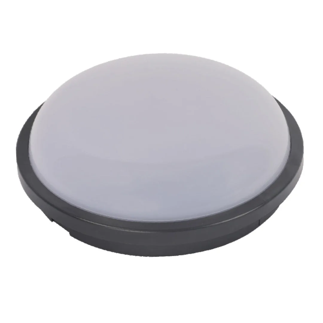 Round Black LED Warm White Bulkhead 15 Watts