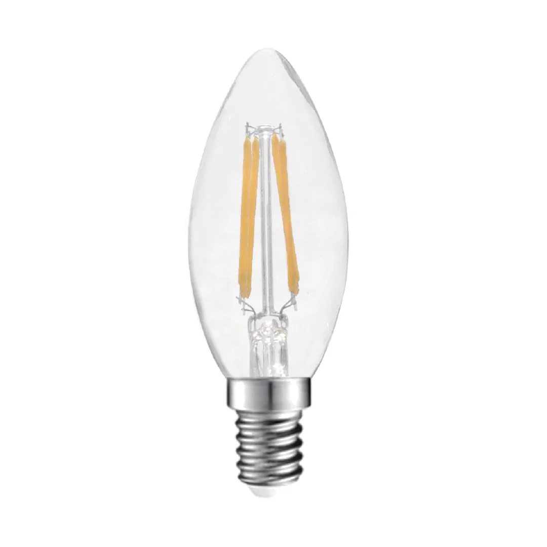 4W Candle LED Bulb – E14 Base, Daylight, Decorative Flame Tip
