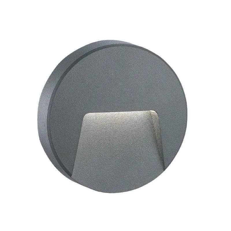 Circular Dark Grey Curved LED Step Light