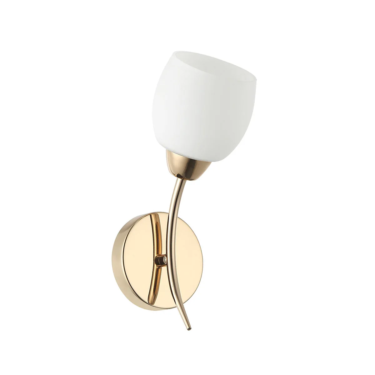 Decorative Wall Lamp – Golden/White with Frosted Glass Shade