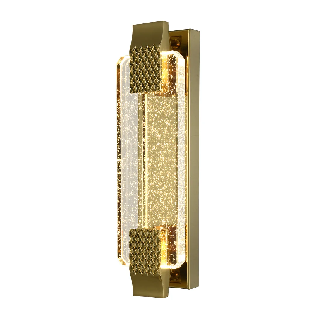 Elegant Gold & Clear Glass Linear LED Wall Light