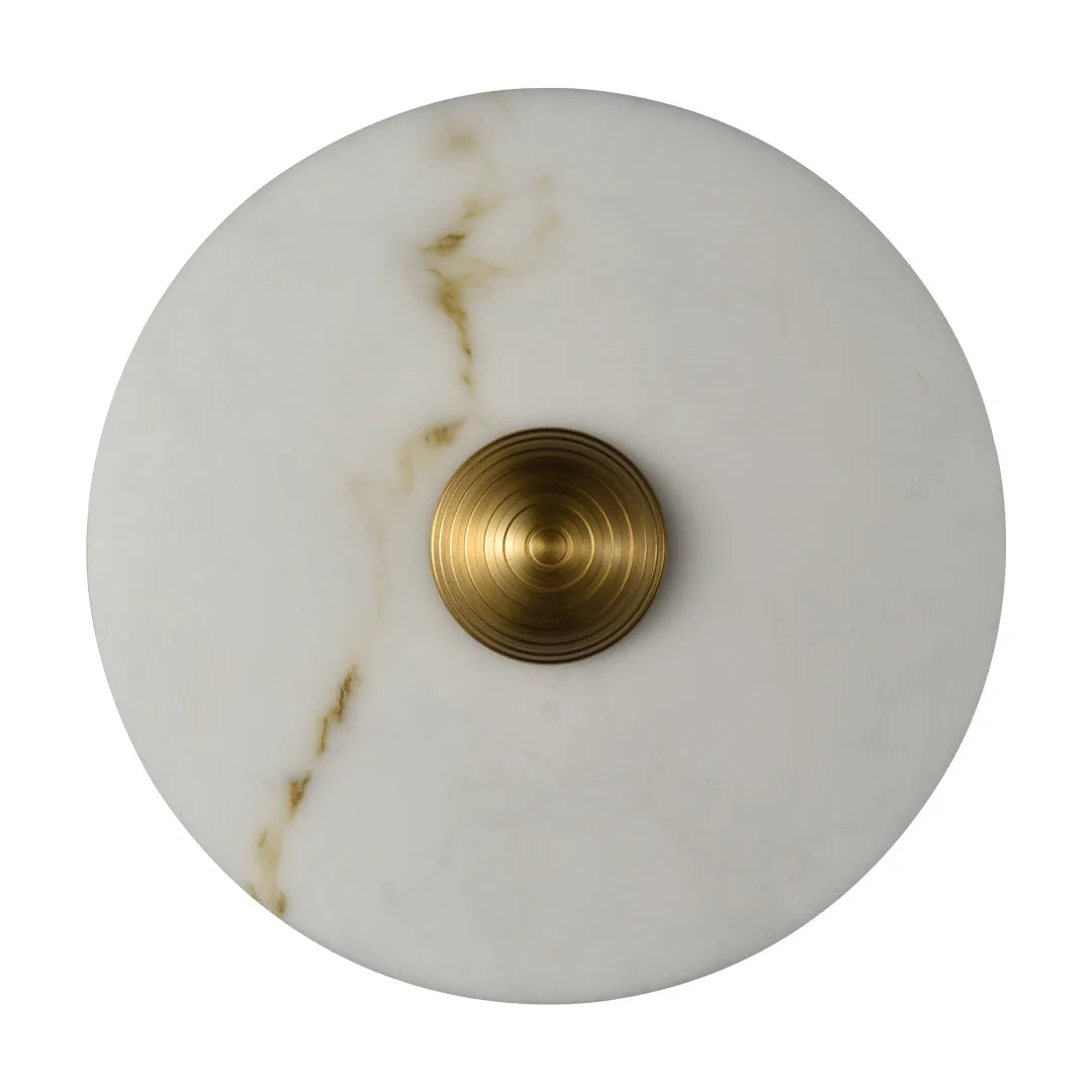 Elegant Marble-Effect White & Gold LED Wall Light