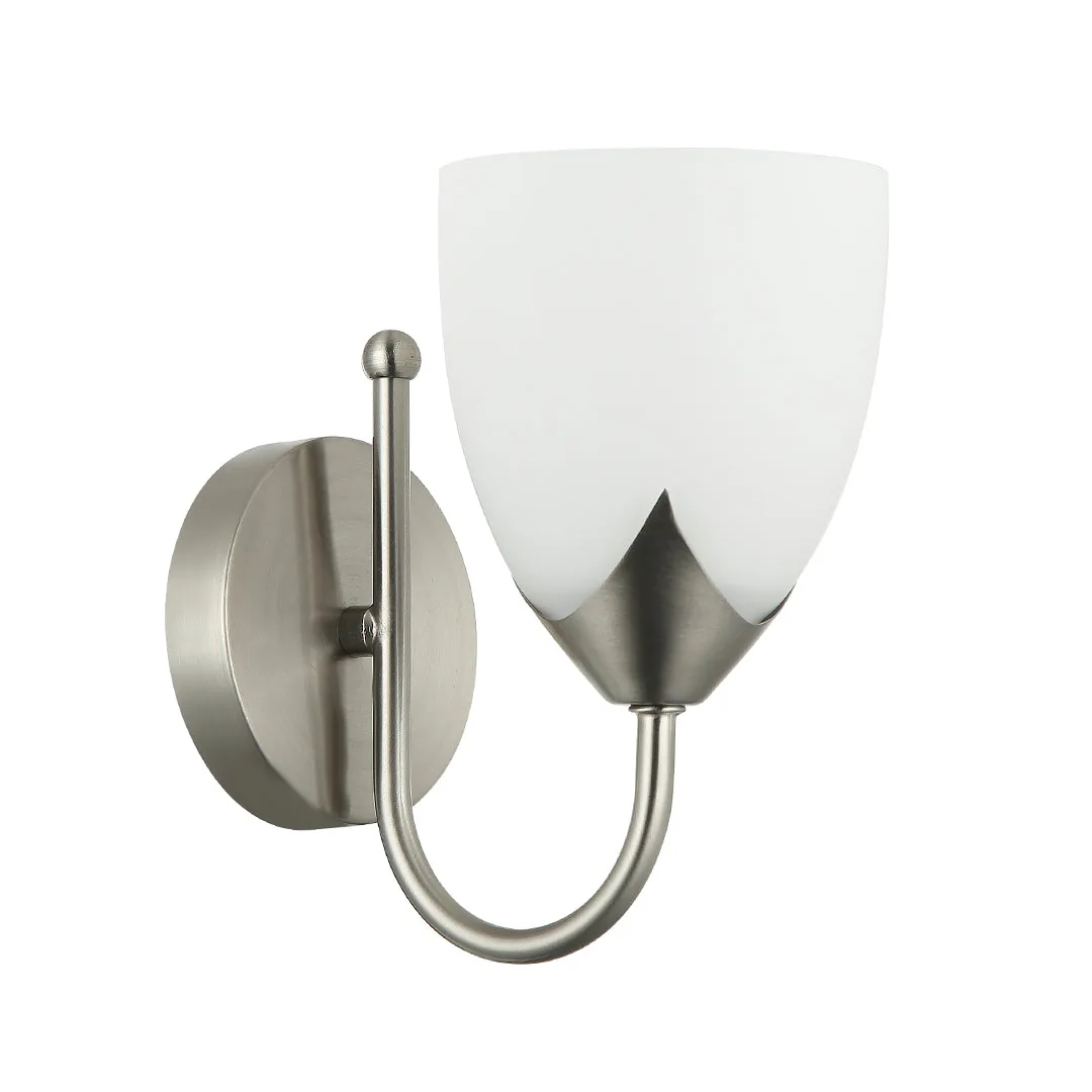Elegant Silver and White Wall Lamp