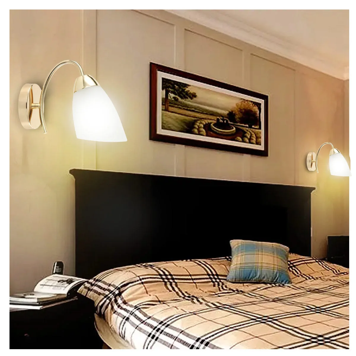 Golden Wall Lamp with E27 Bulb Holder Single Lamp unique design