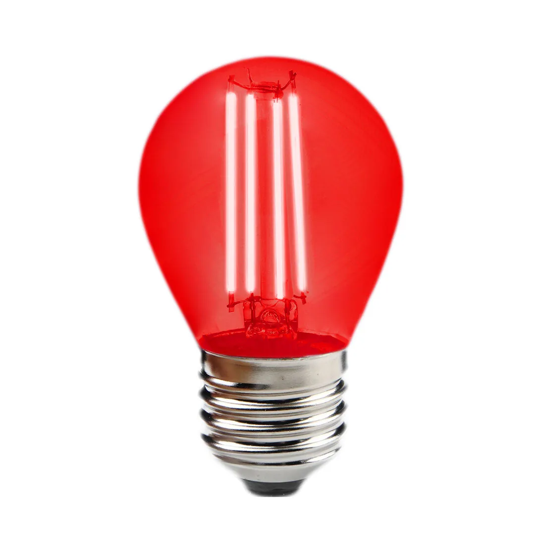 Red LED Filament Bulb – Decorative, E27 Base