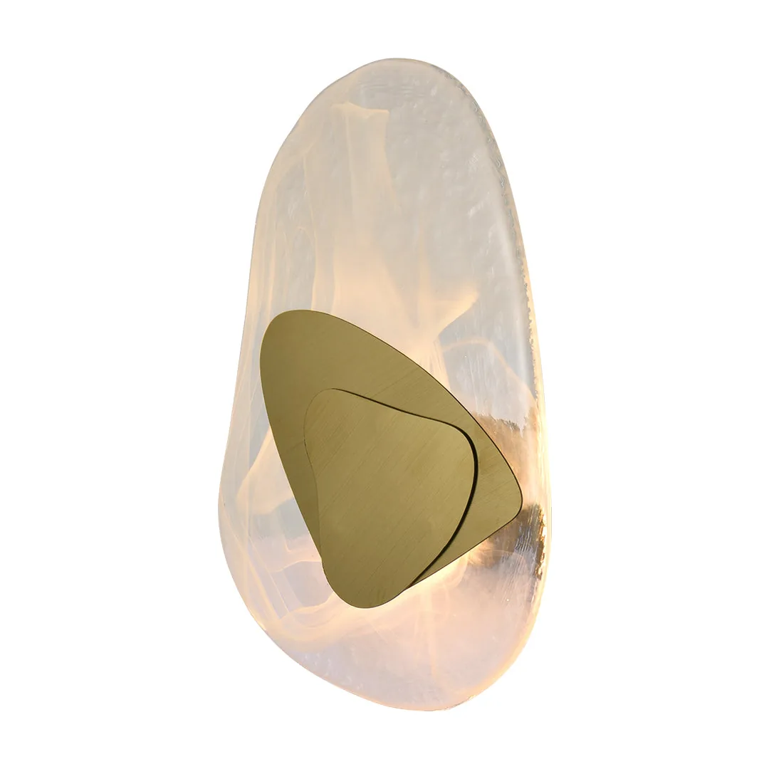 Sleek Gold & Clear Glass LED Wall Light
