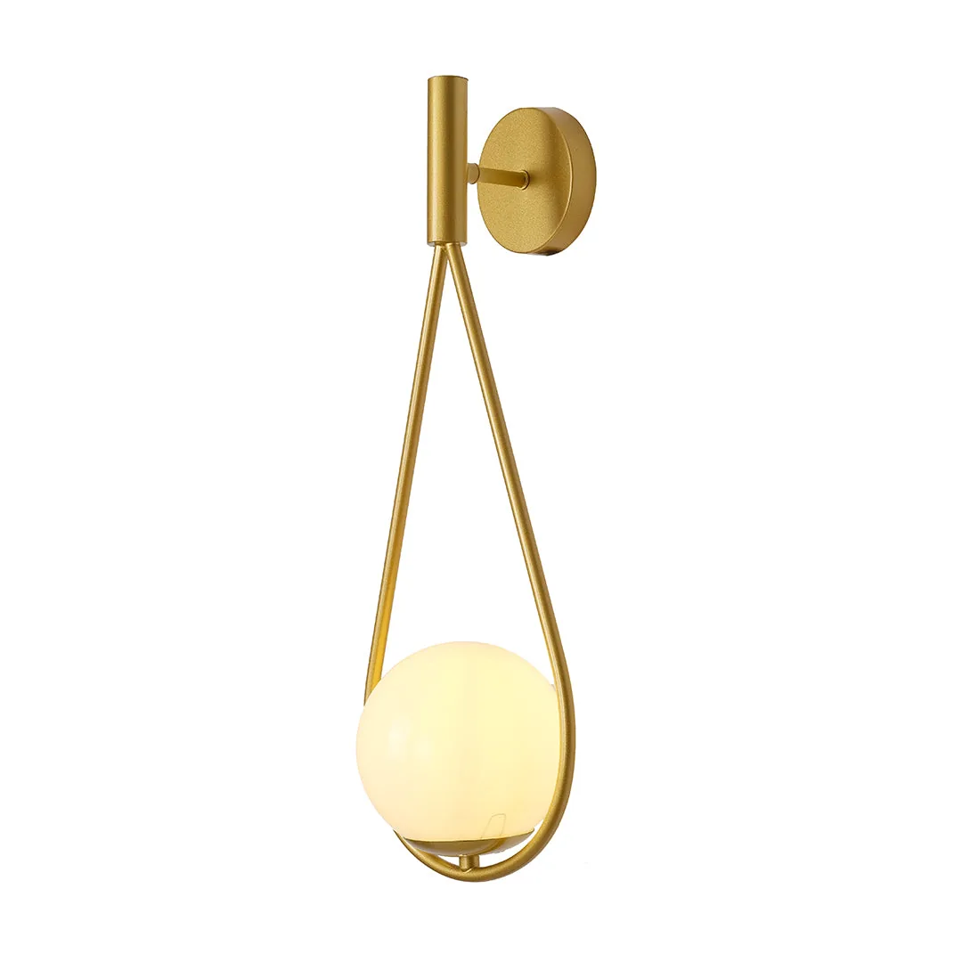 Teardrop Glass Accent Wall Light – Golden Finish