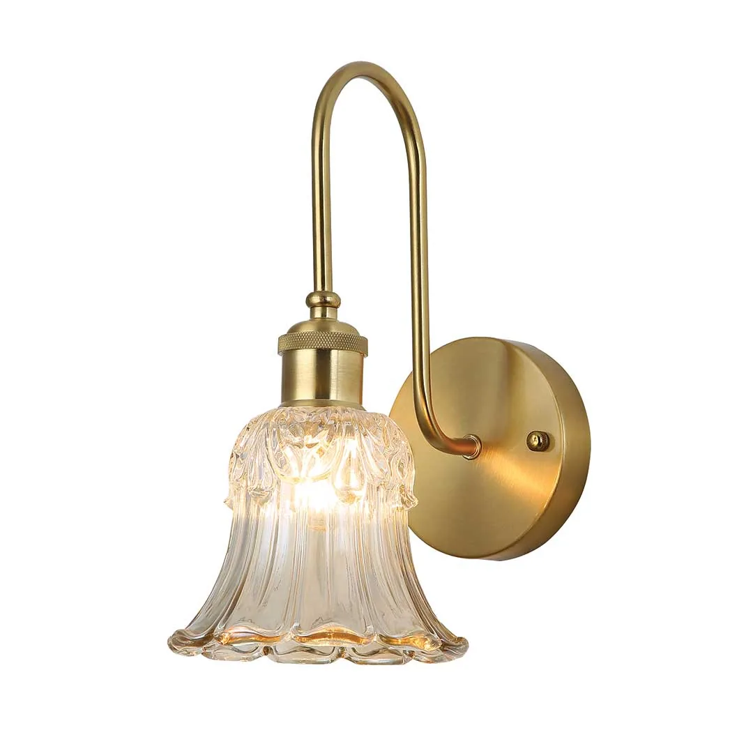 Vintage Crystal Glass Wall Light