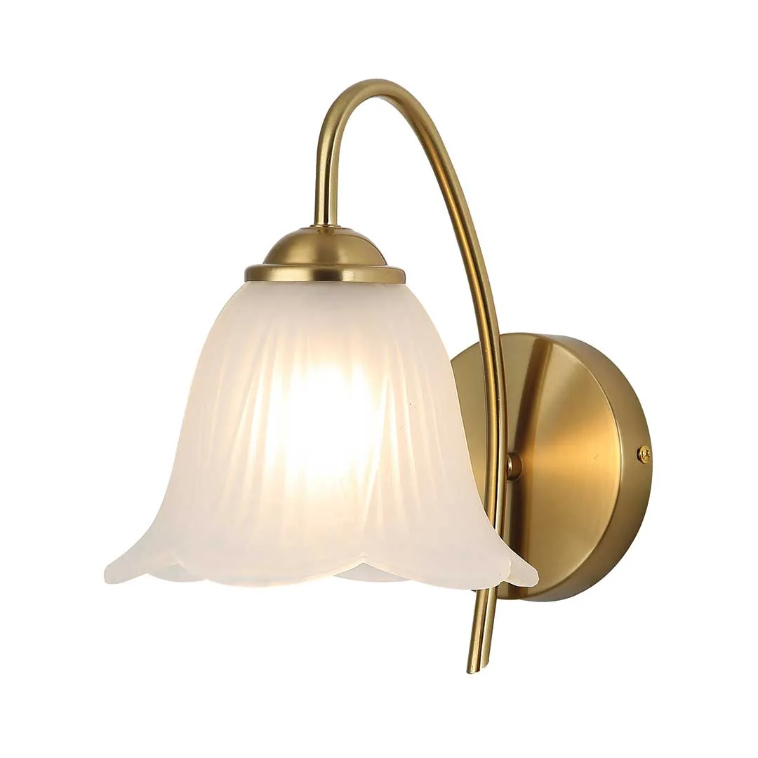 Vintage Tulip-Flare Frosted Wall Lamp
