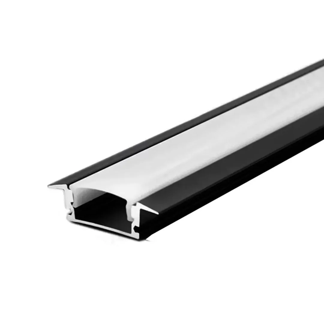 Tronic Aluminum LED Strip Light Profile – Recessed Mount, Black