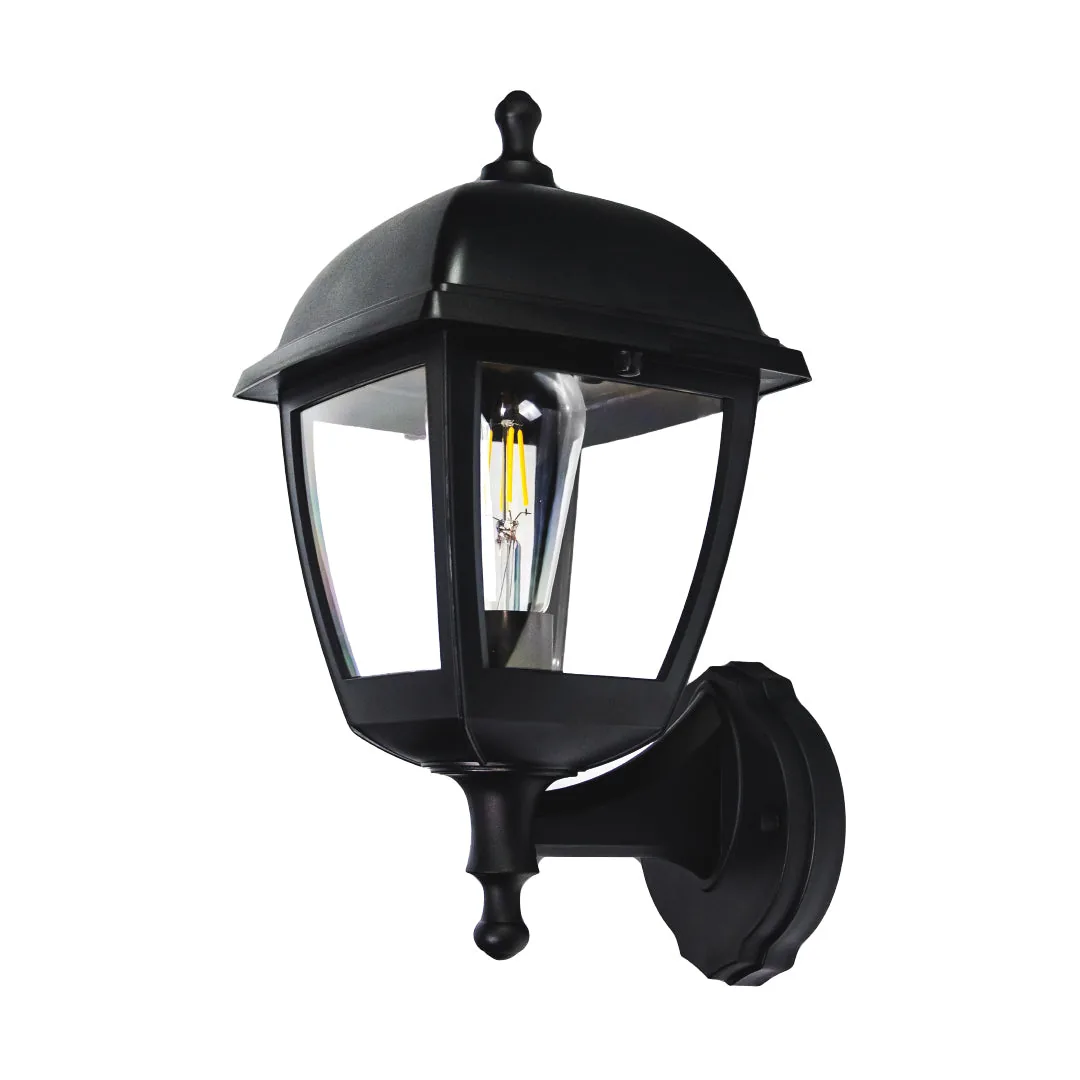 Classic Lantern Outdoor Wall Light – E27 IP44 Black