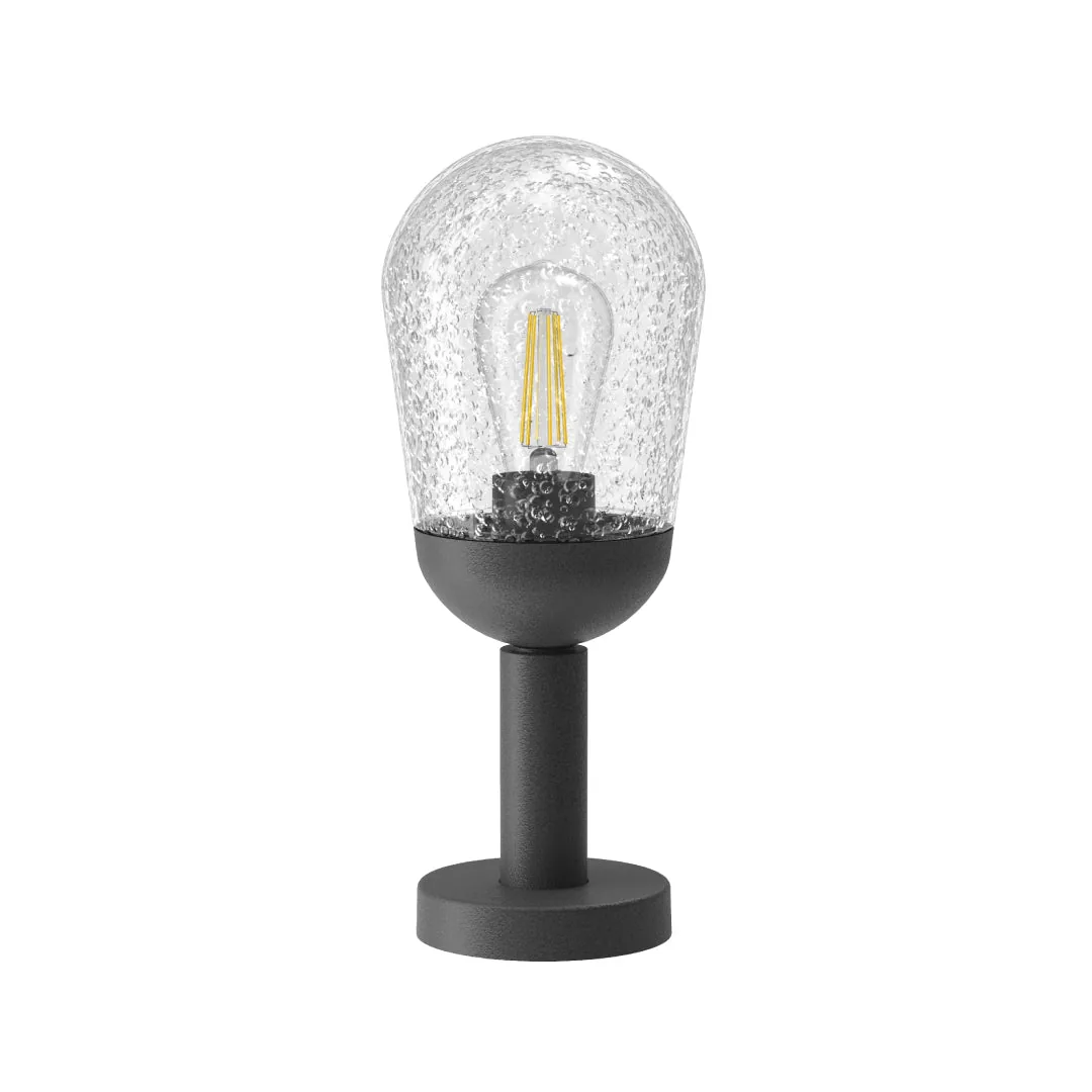 Aluminum Fitting LED Stand With Clear Speckled Glass