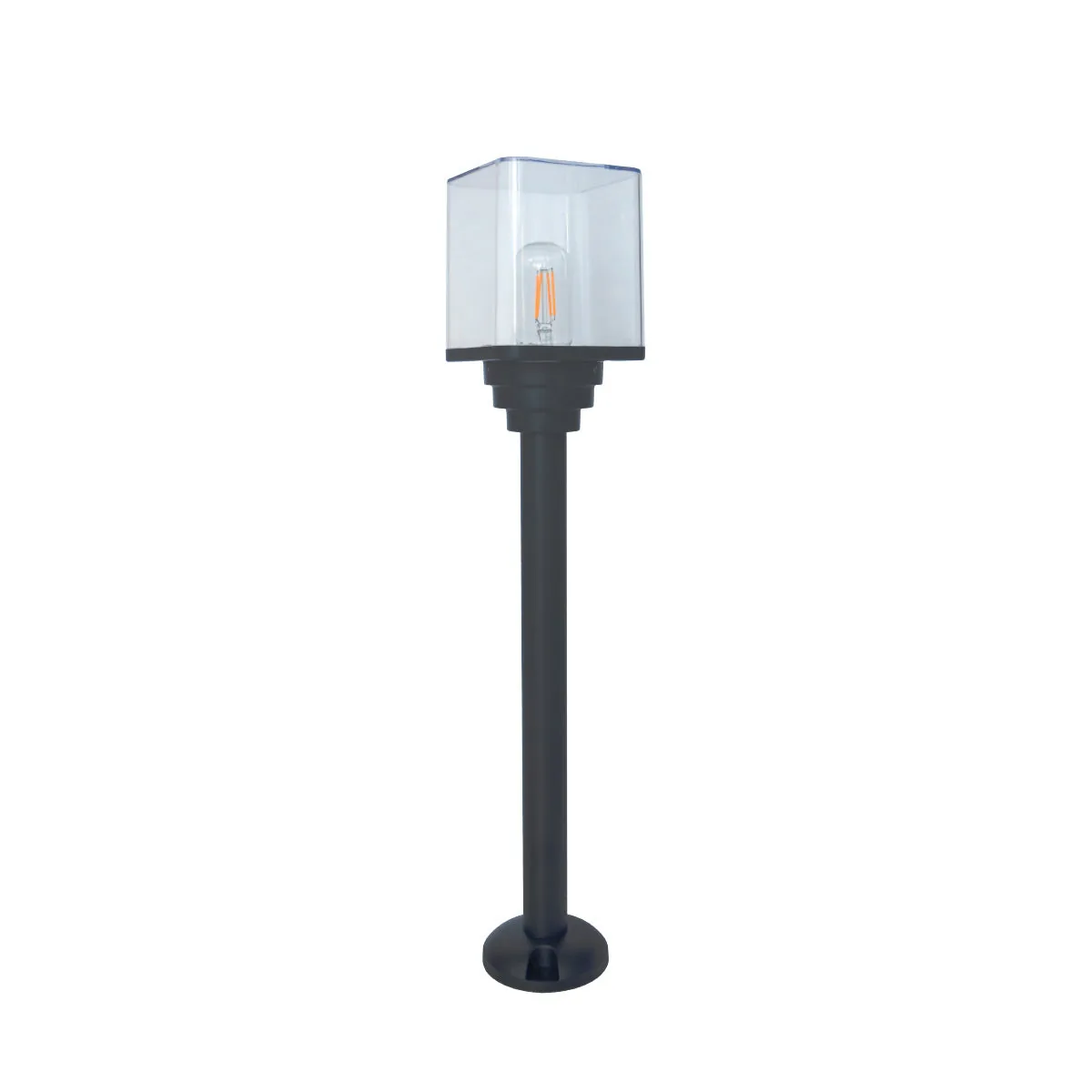 Modern Geometric Design Bollard Light Aluminium Black