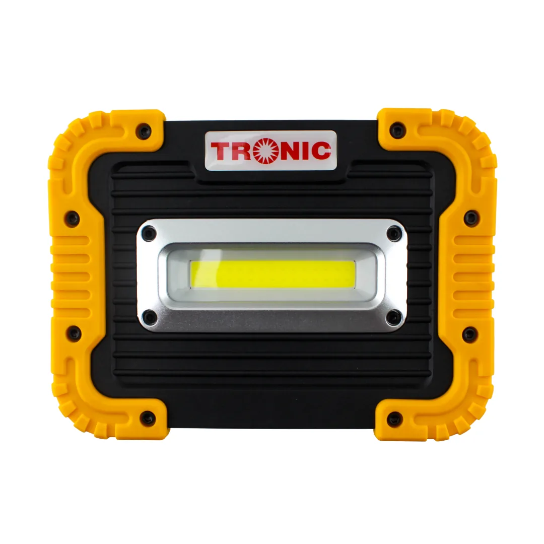 Compact Rechargeable LED Flood Light – 10W COB, Yellow/Black