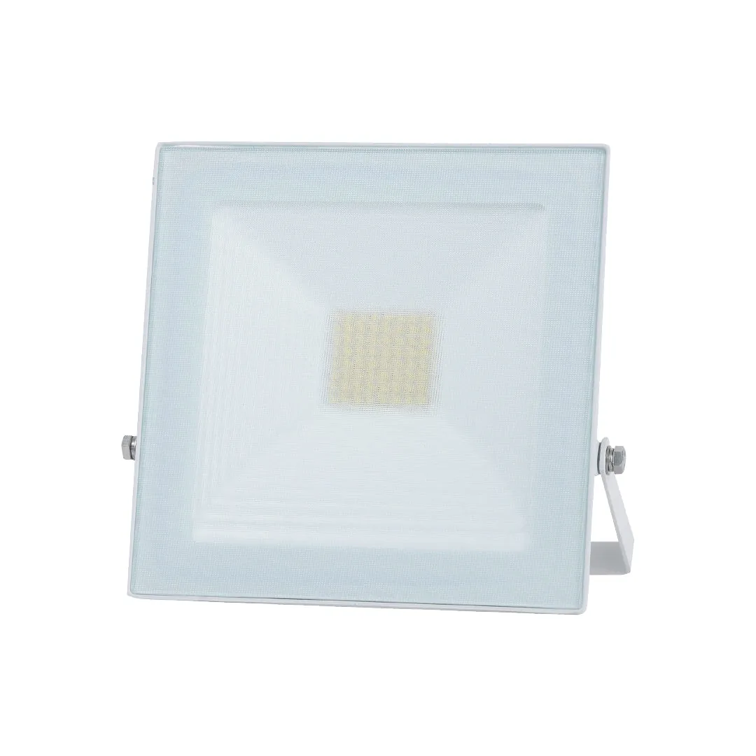 Slim White LED Flood Light – 30W Warm White, IP65