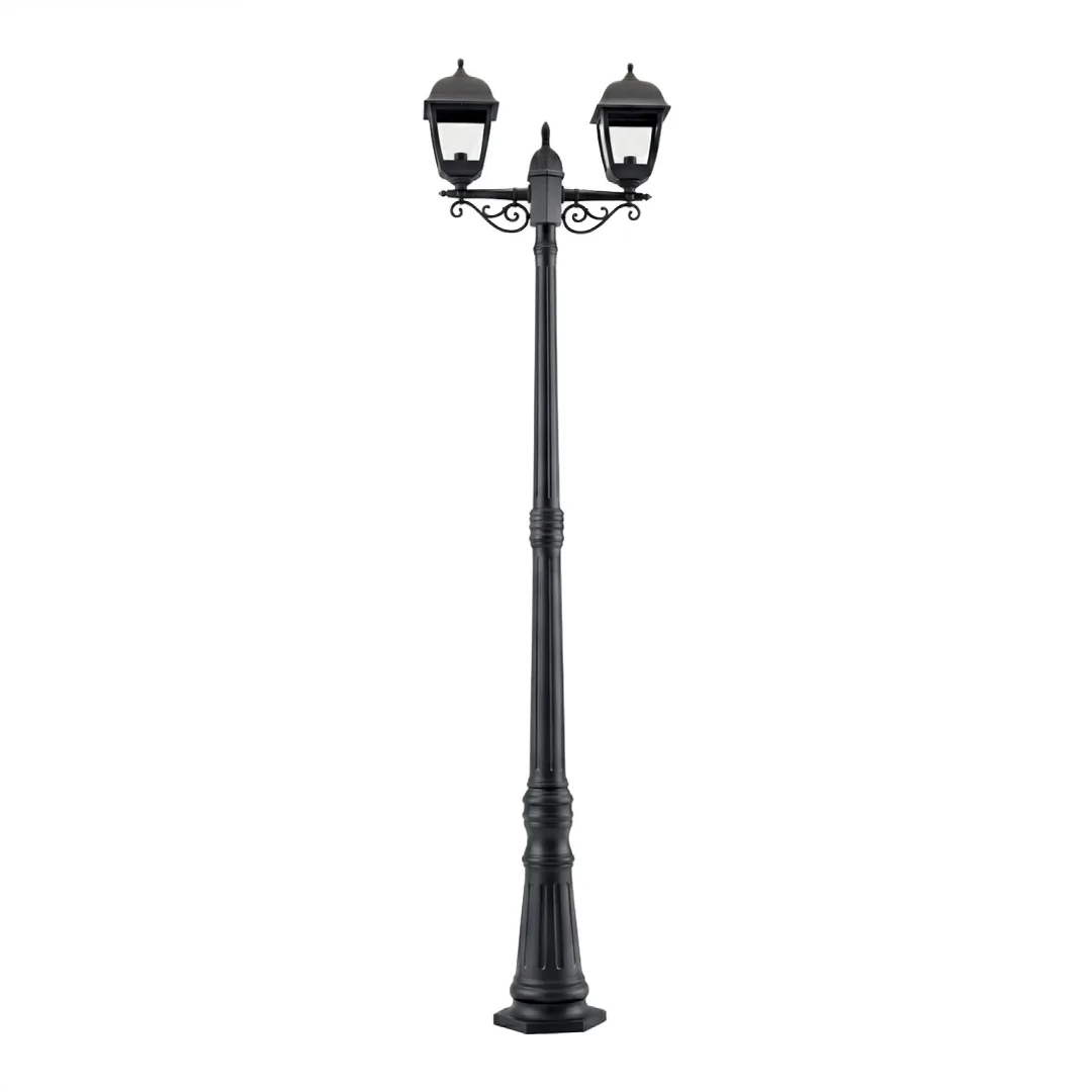 Twin Head Garden Post Light – E27 IP44