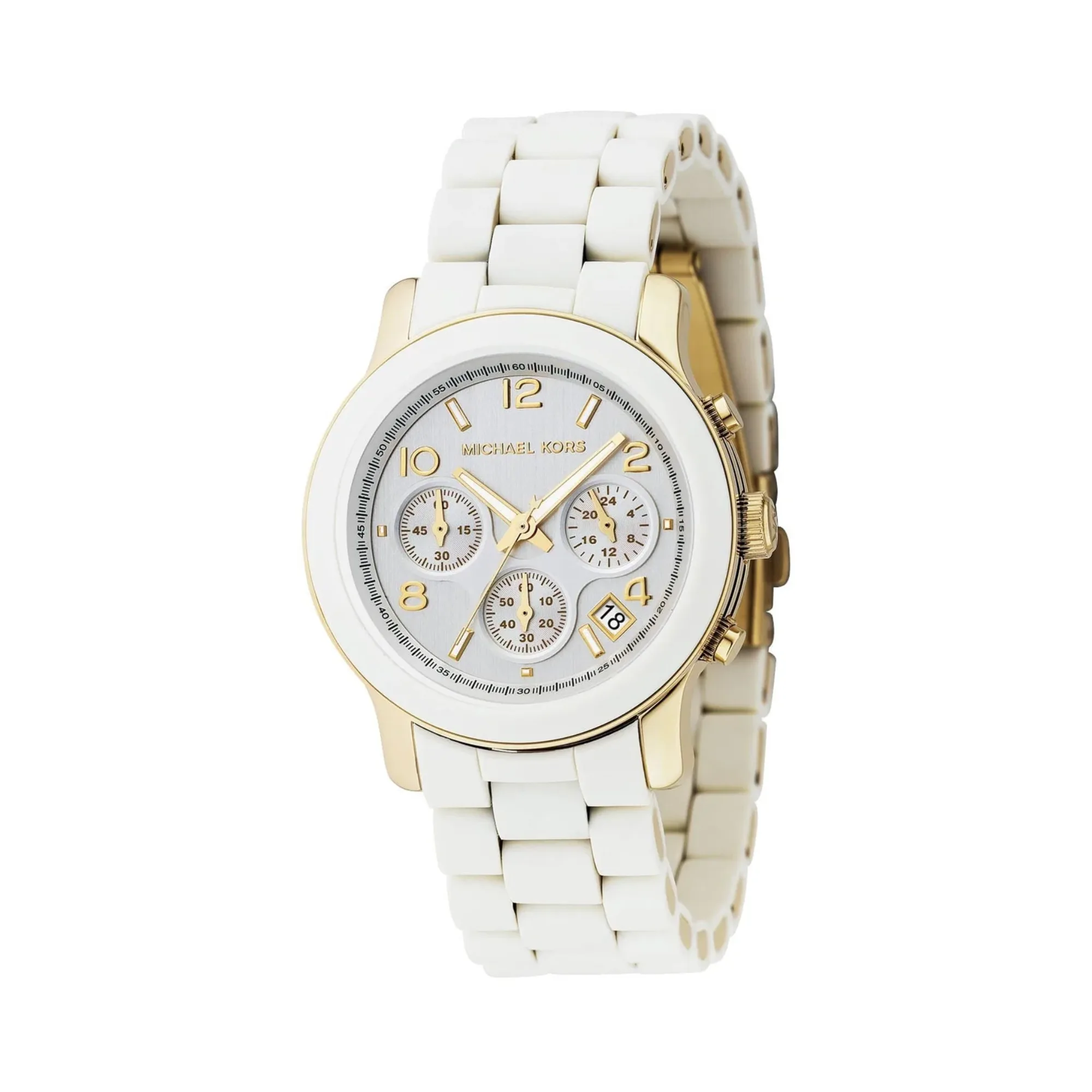 Michael Kors Runway Women's Chronograph Watch White & Gold MK5145