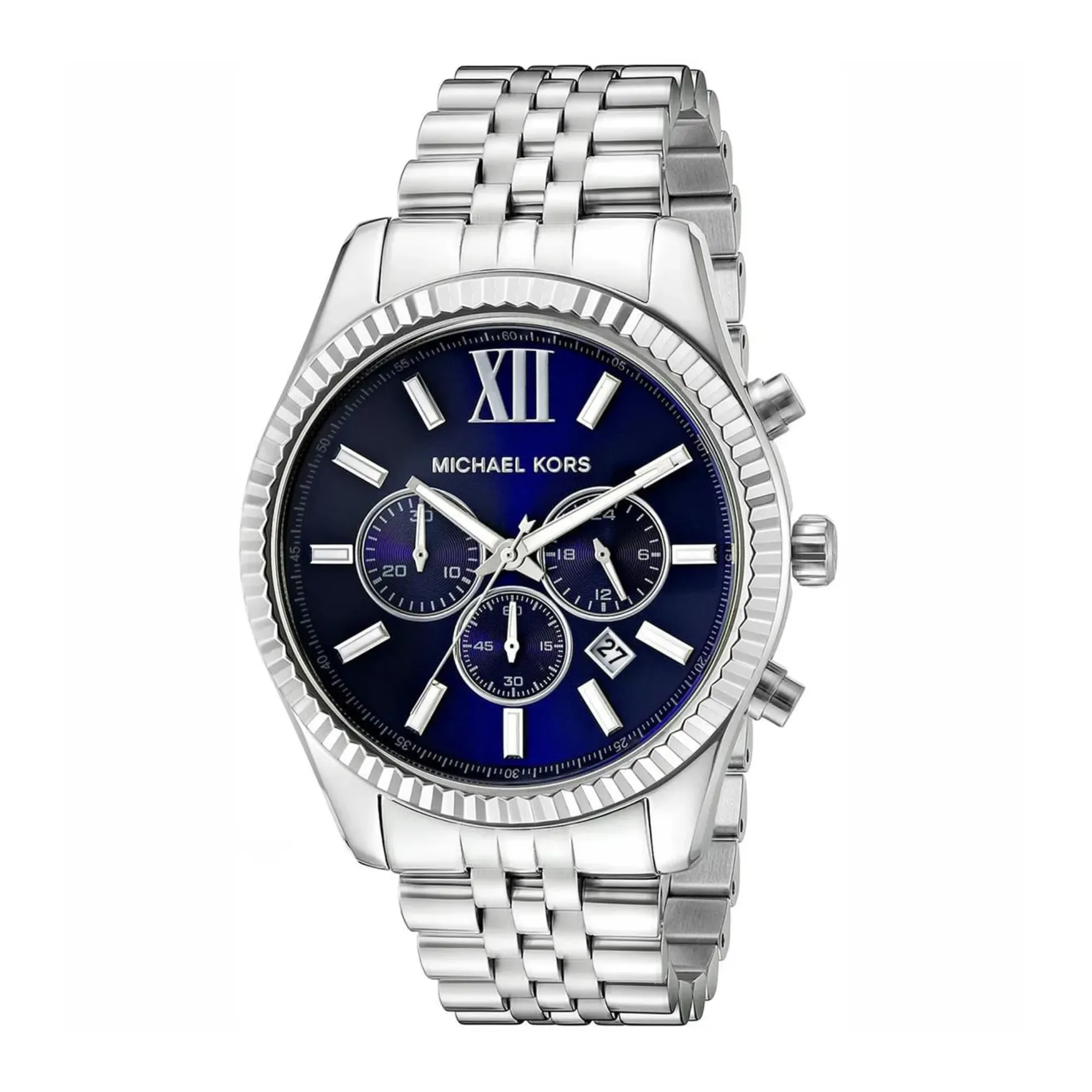 Michael Kors Lexington Men's Silver-Tone Chronograph Watch MK8280