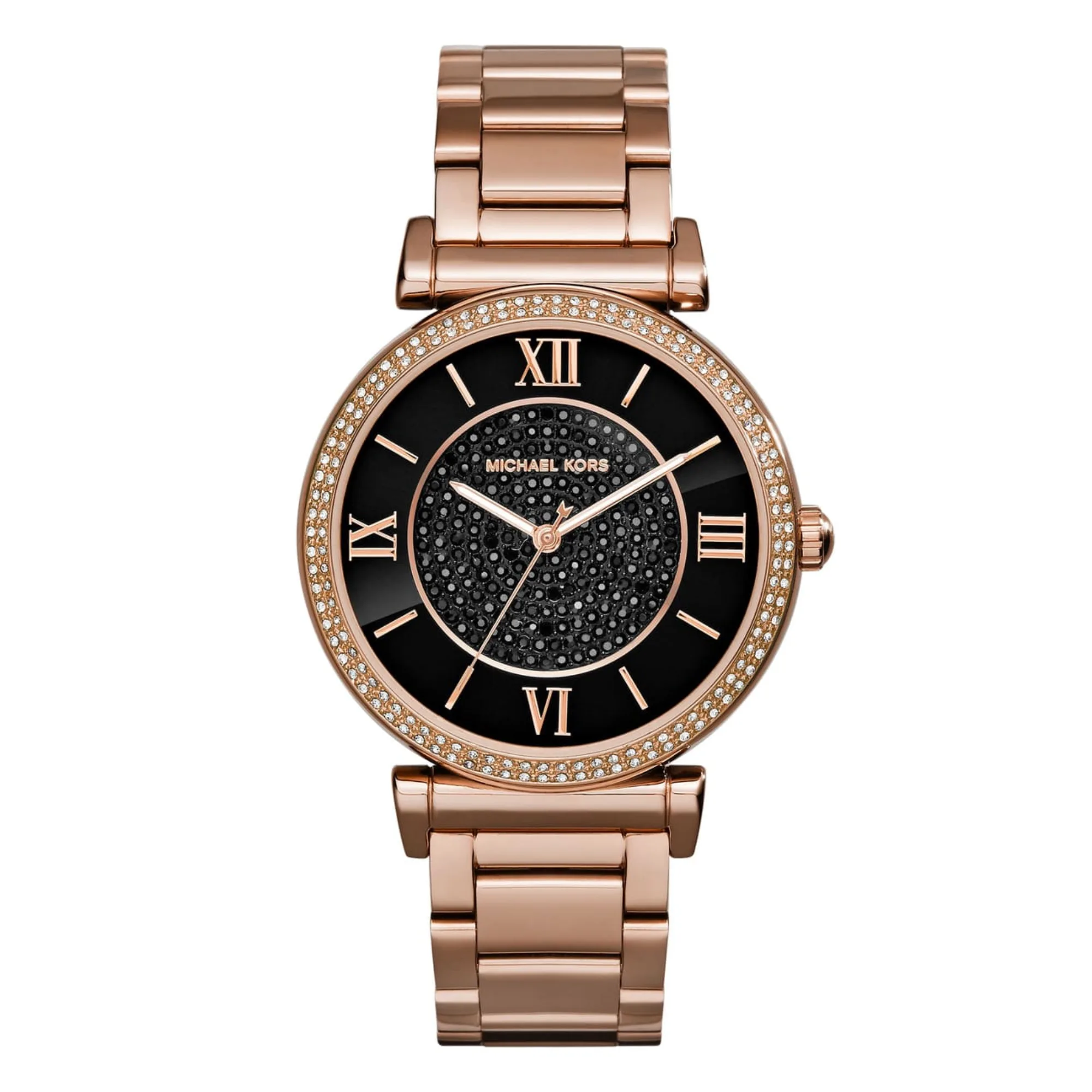 Michael Kors Catlin Women's Rose Gold-Tone Pavé Watch 38mm MK3356