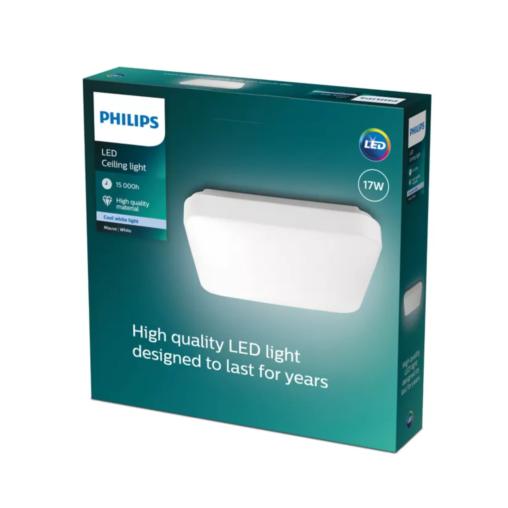 Philips Mauve LED Ceiling Light 17W Square Cool White L320