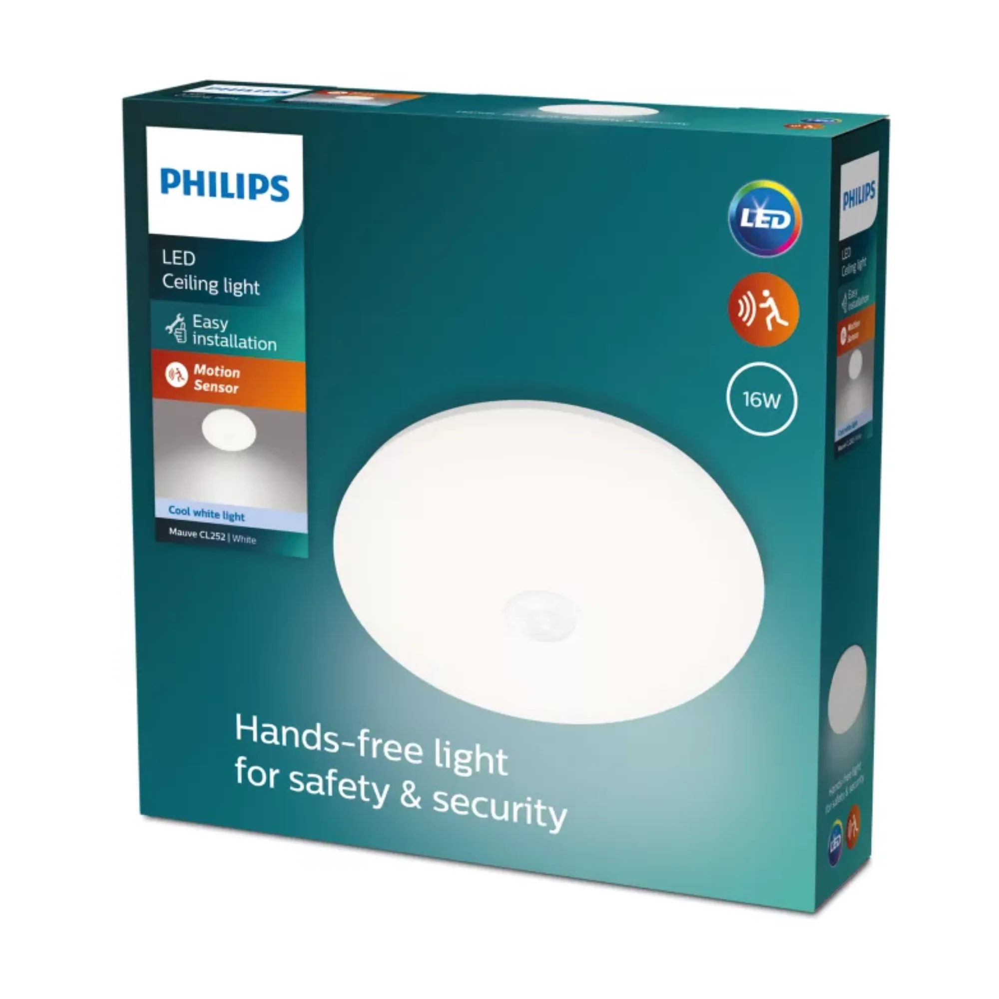 Philips Mauve LED Ceiling Light 16W Cool White Motion Sensor D320