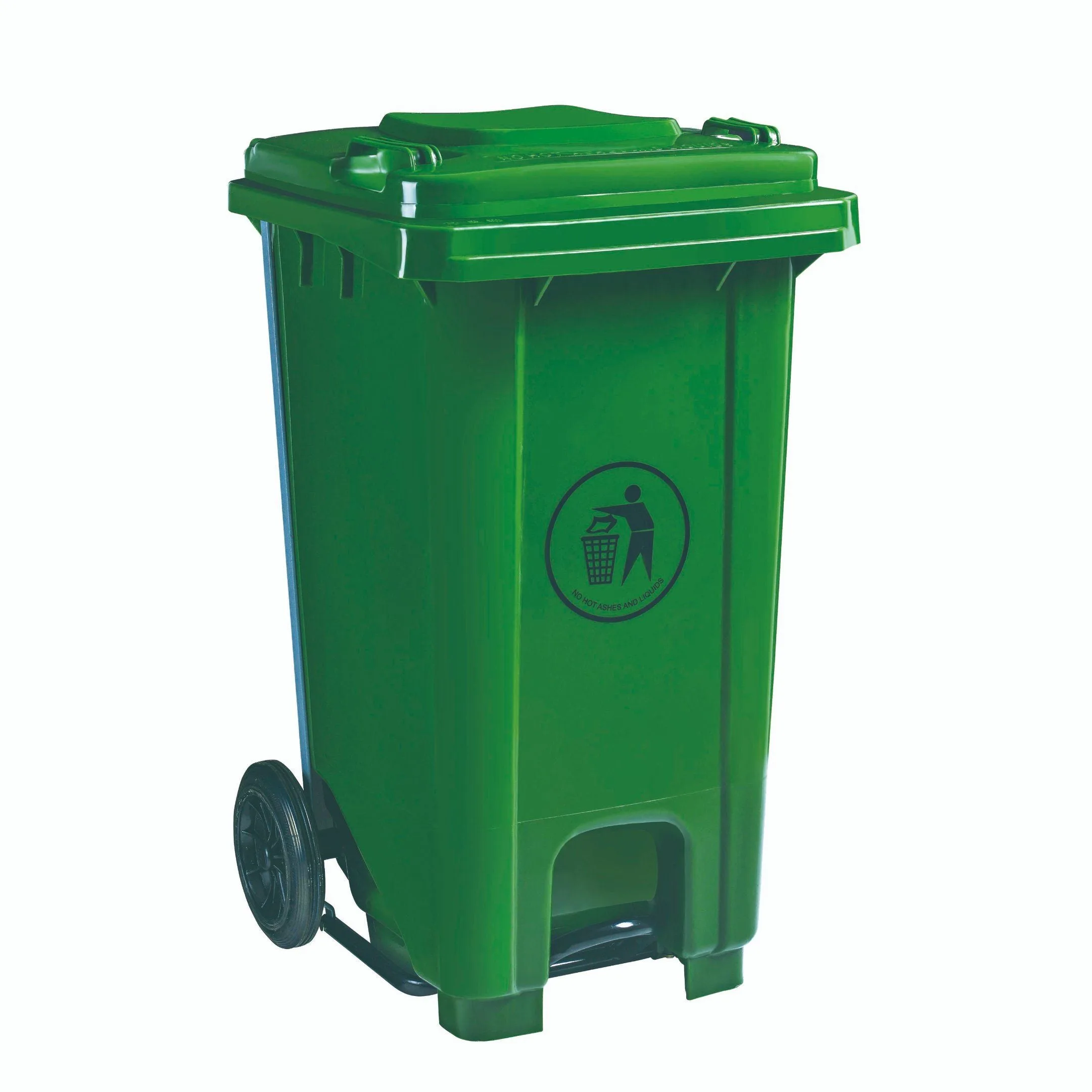 Plastic Trash Can 240L Waste Pedal Bin Heavy Duty with Wheels ZTL-240A-1P