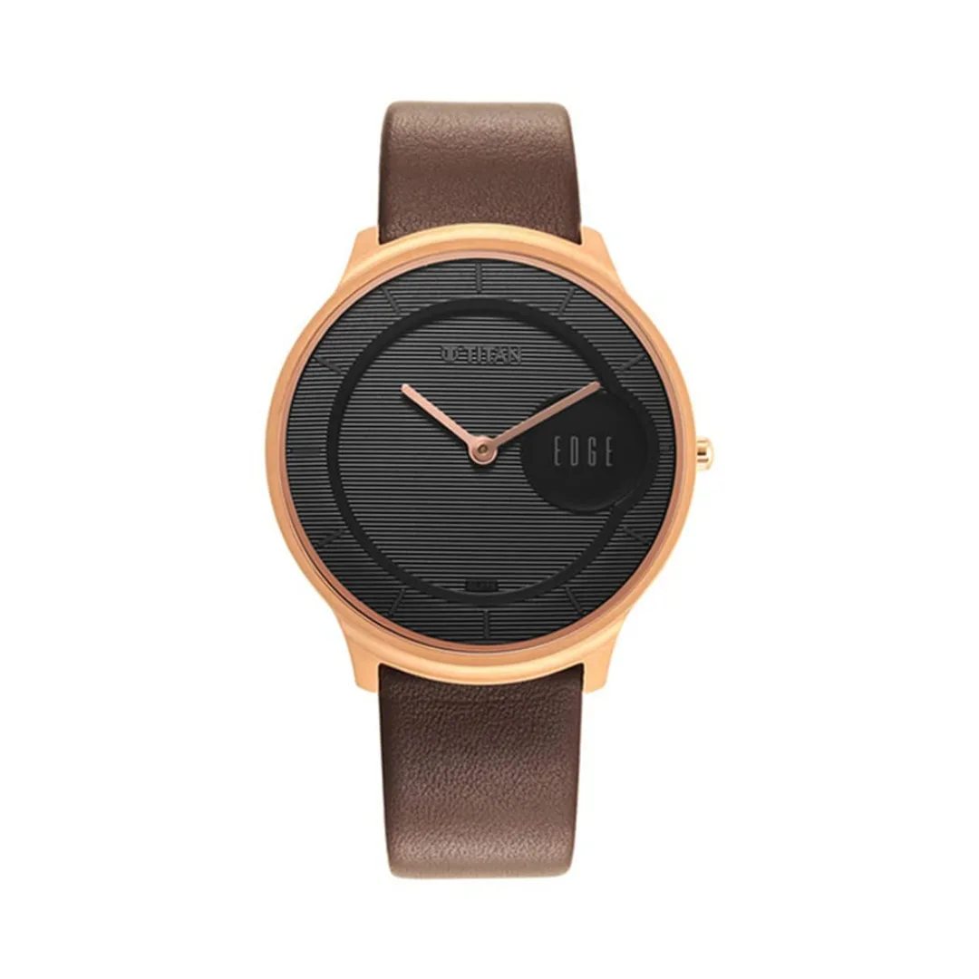 Titan Edge Baseline Bronze Brown Leather Strap Watch | Classic Men's Watch in Kenya