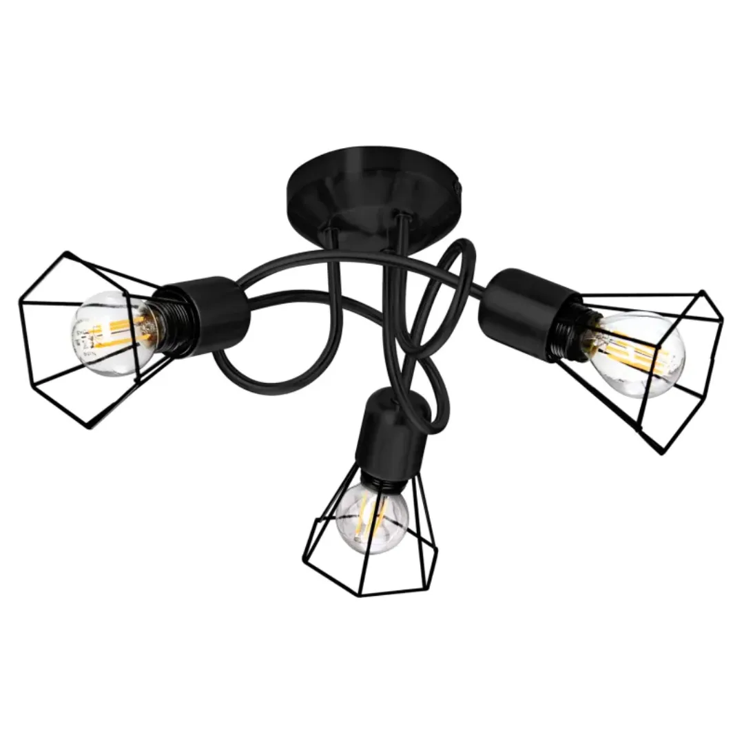 GLOBO TONI 3L Cluster Spot/Ceiling Light Matt Black 3xE14