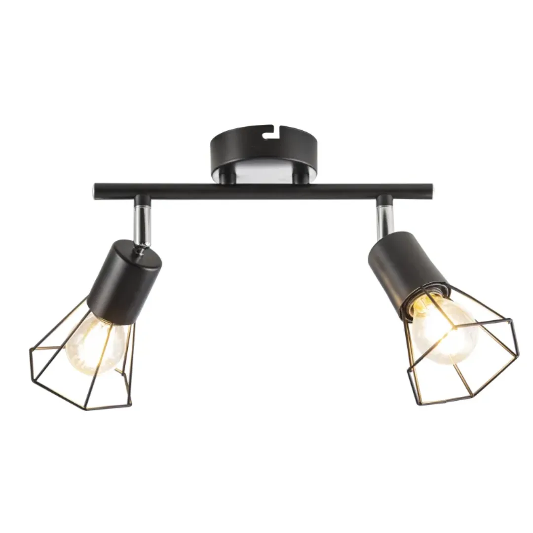 GLOBO TONI Twin Spotlight Matt Black 2xE14
