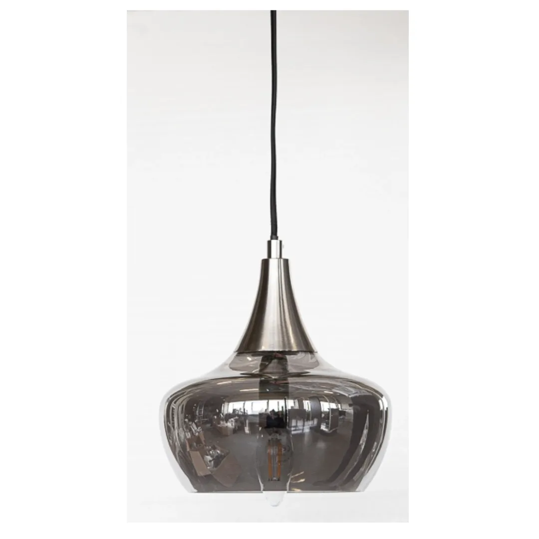 GLOBO LEA Single Pendant Nickel Matt Smokey 1xE14 D140