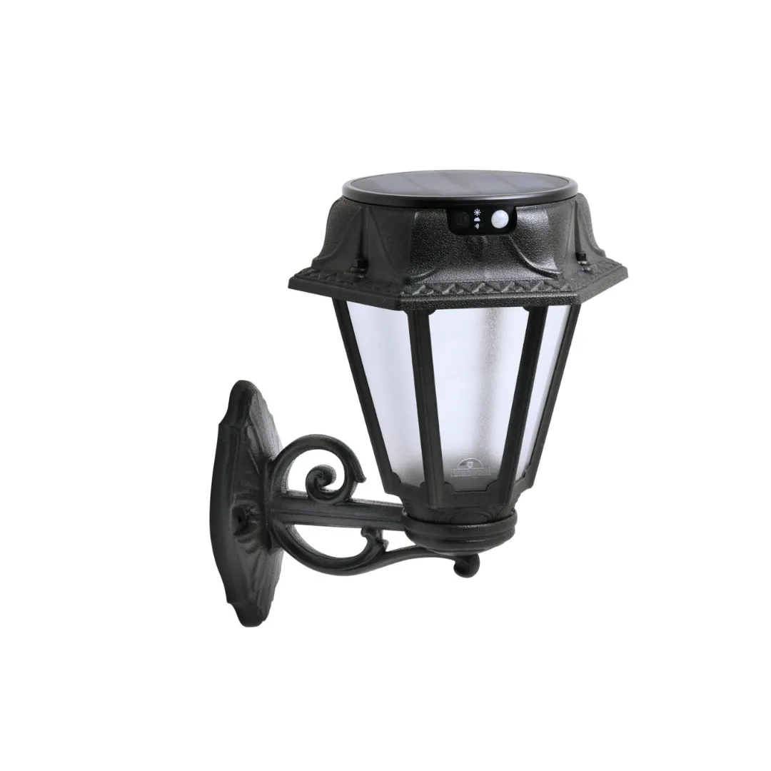 Fumagalli BISSO/ROSETTA Black Solar LED PIR 4K Wall Light