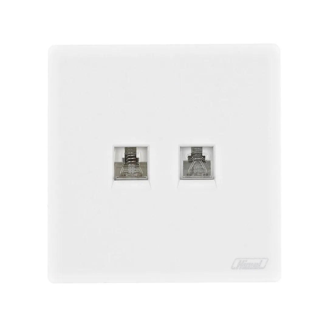 Himel Altivo 2 Gang Telephone & CAT6 Data Socket White