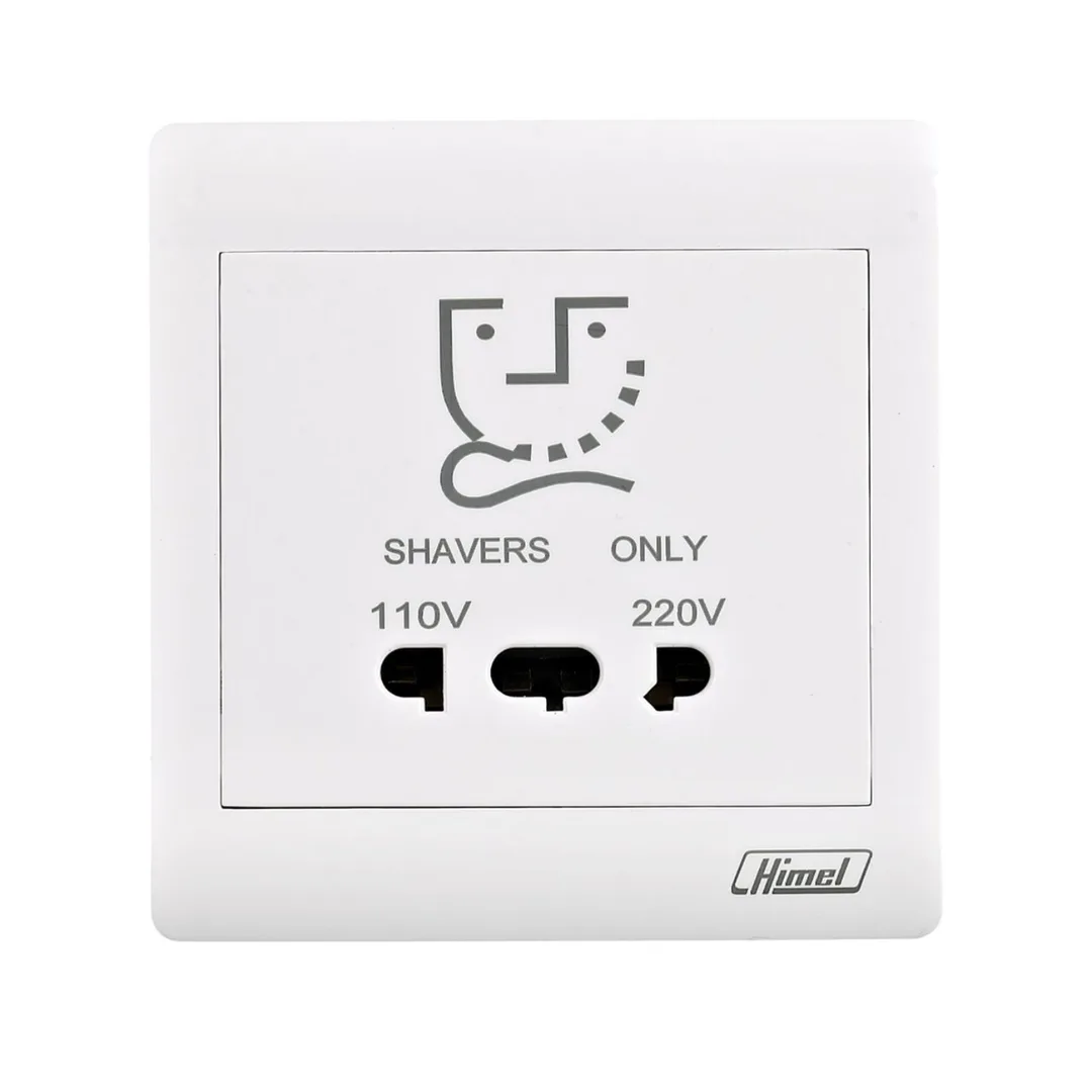Himel Altivo 1 Gang 15A Shaver Socket 110V/230V White