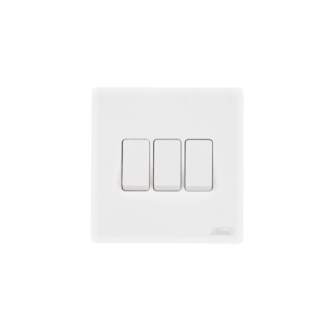 Himel Altivo 10A 3 Gang 2 Way Switch White