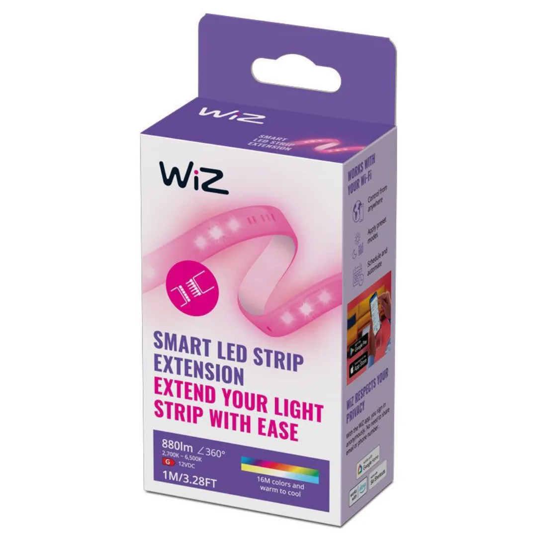 WiZ Smart LED Strip 1M Extension 11W 800LM 12V AC/DC (WiFi + Bluetooth Control)