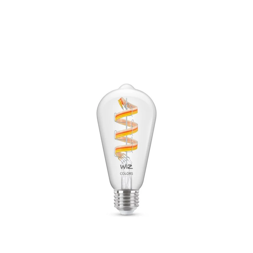 WiZ Smart LED Filament Bulb 6.3-40W E27 ST64 RGB + Tunable White (Bluetooth + WiFi Control)
