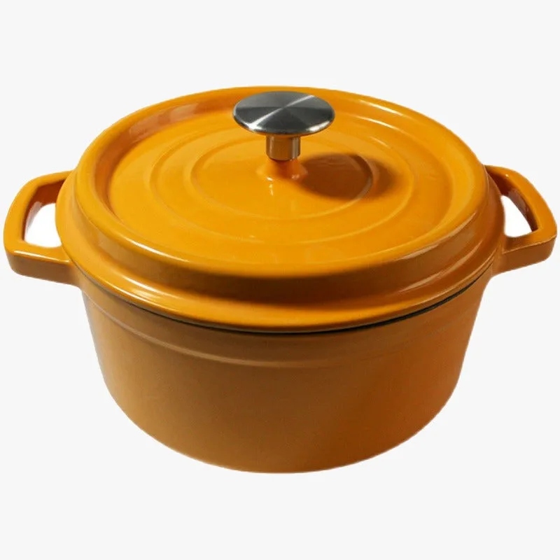 BA Cast Iron Enamelled Round Pot 22cm Yellow HM-BA214