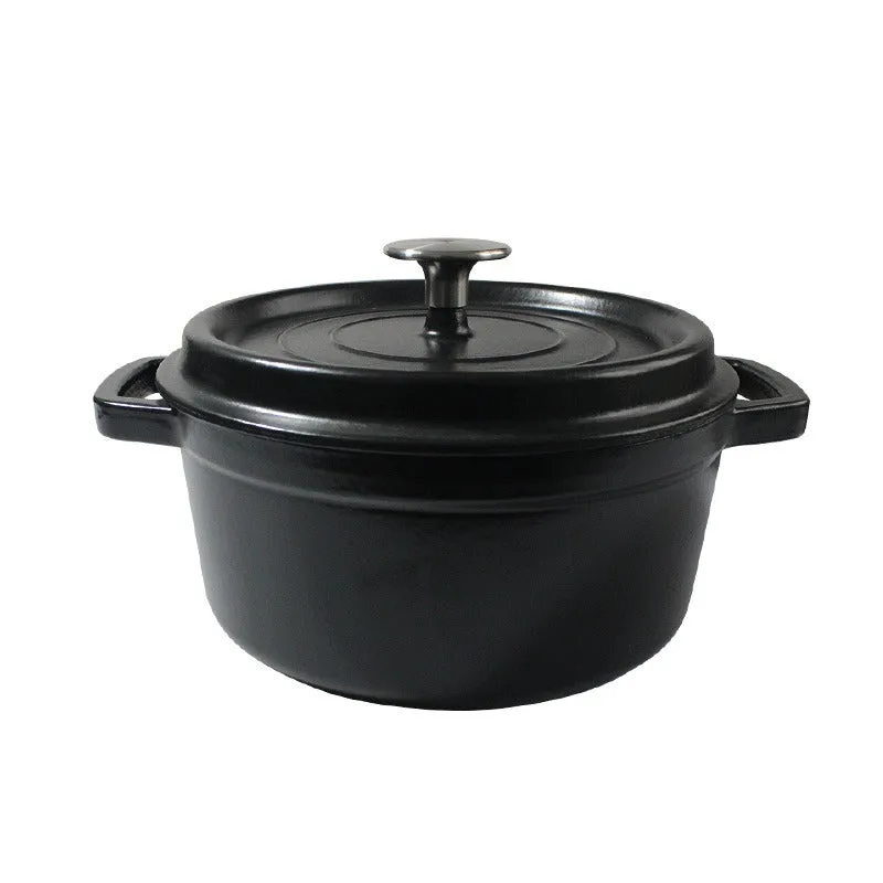 BA Cast Iron Enamel Round Pot 22cm Black HMBA-271