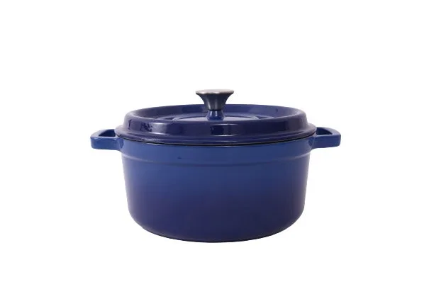 BA Cast Iron Enamelled Round Pot 24cm Blue HM-BA273