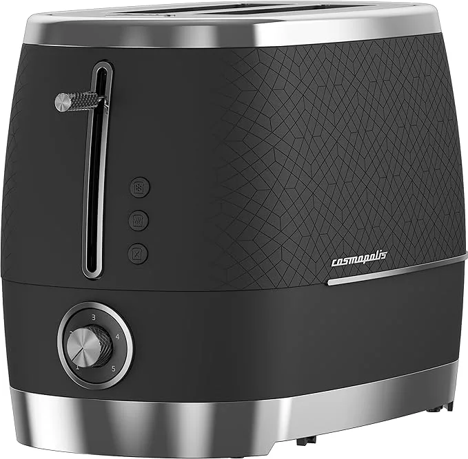 Beko Cosmopolis Retro Toaster 2-Slice Extra Wide Slot Black TAM8202B