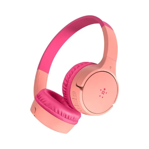 Belkin SoundForm Mini Kids Wireless Headphones Safe Volume Pink