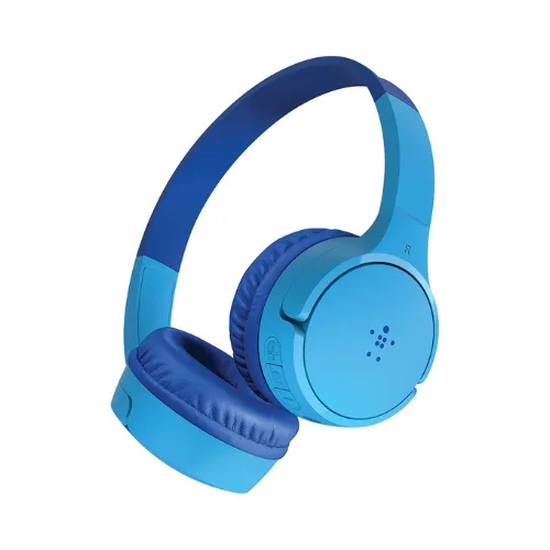 Belkin SoundForm Mini Kids Wireless Headphones Safe Volume Blue