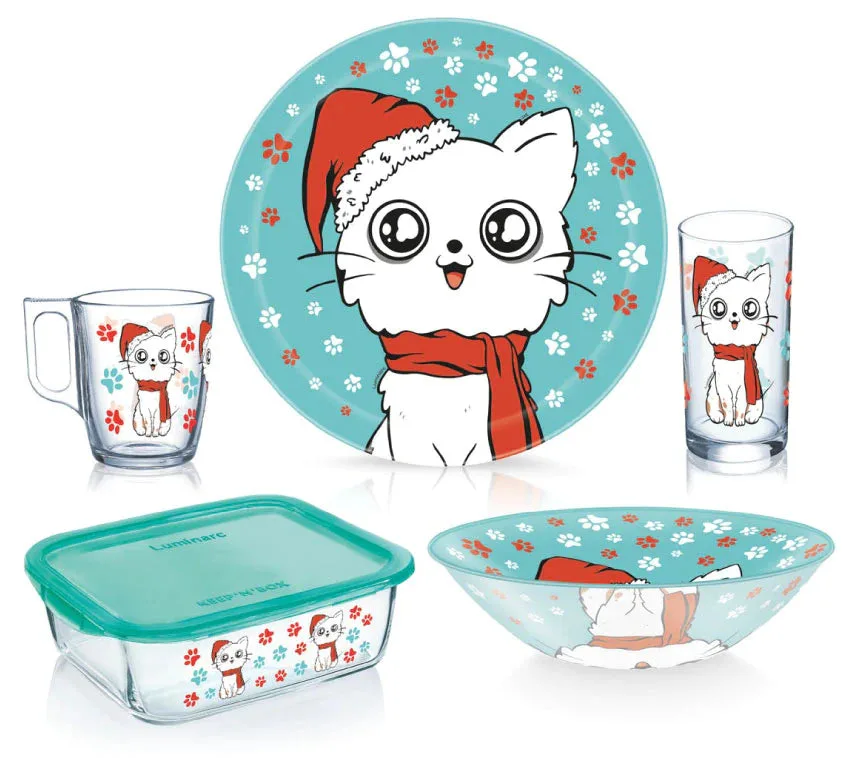 Luminarc Kids Happy Kitty 5-Piece Dinnerware Set V1368