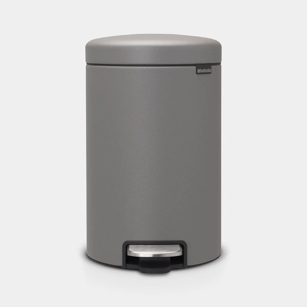 Brabantia NewIcon Pedal Bin 12L Mineral Concrete Grey