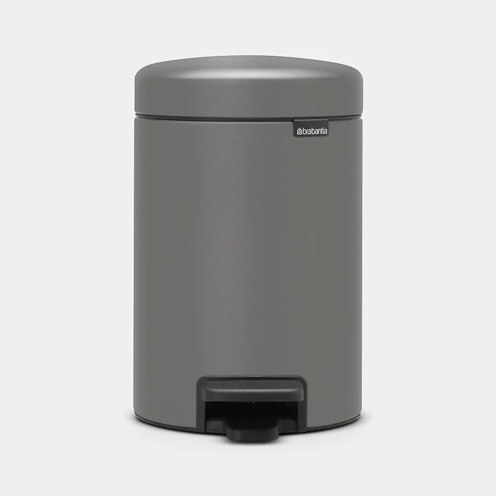 Brabantia NewIcon Pedal Bin 5L Mineral Concrete Grey