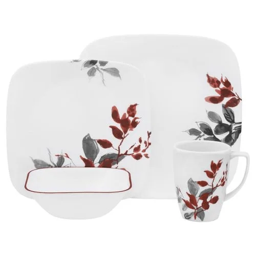 Corelle Kyoto Leaves Square Dinner set - 16 Pcs Set